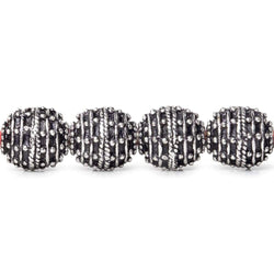 10mm Antiqued Sterling Silver Plated Copper Bead Roval, Beehive 8 inch 18 pcs (ONLINE ORDER ONLY)