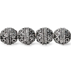 10mm Antiqued Sterling Silver Plated Copper Bead Roval, Persian 8 inch 20 pieces (ONLINE ORDER ONLY)