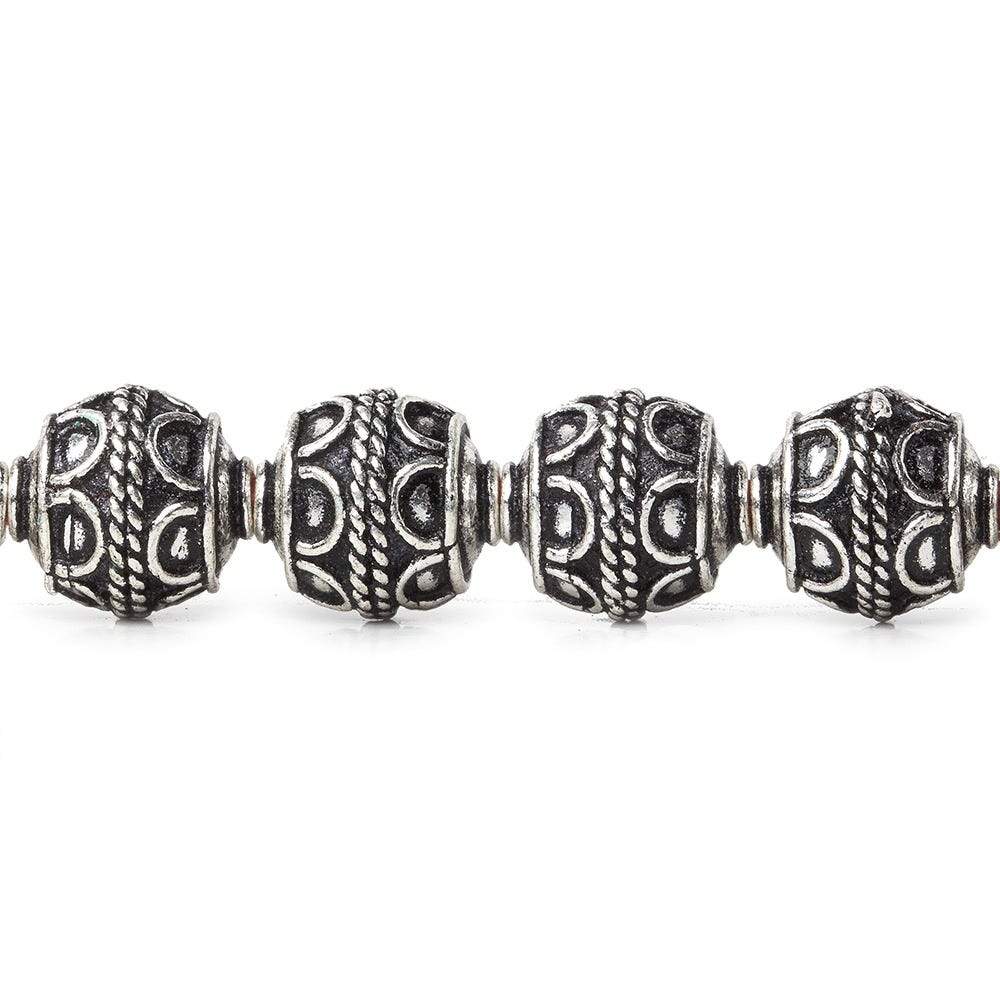 10mm Antiqued Sterling Silver Plated Copper Bead Roval, Simple Arch 8 inch 20 pcs (ONLINE ORDER ONLY)