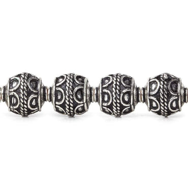 10mm Antiqued Sterling Silver Plated Copper Bead Roval, Simple Arch 8 inch 20 pcs (ONLINE ORDER ONLY)