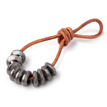 10mm Black Gold Plated Copper Brushed Disc Large Hole Beads Set of 10 pieces (ONLINE ORDER ONLY)