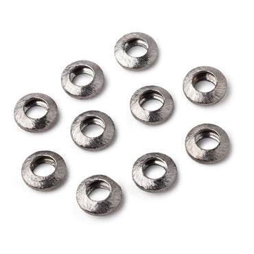 10mm Black Gold Plated Copper Brushed Disc Large Hole Beads Set of 10 pieces (ONLINE ORDER ONLY)