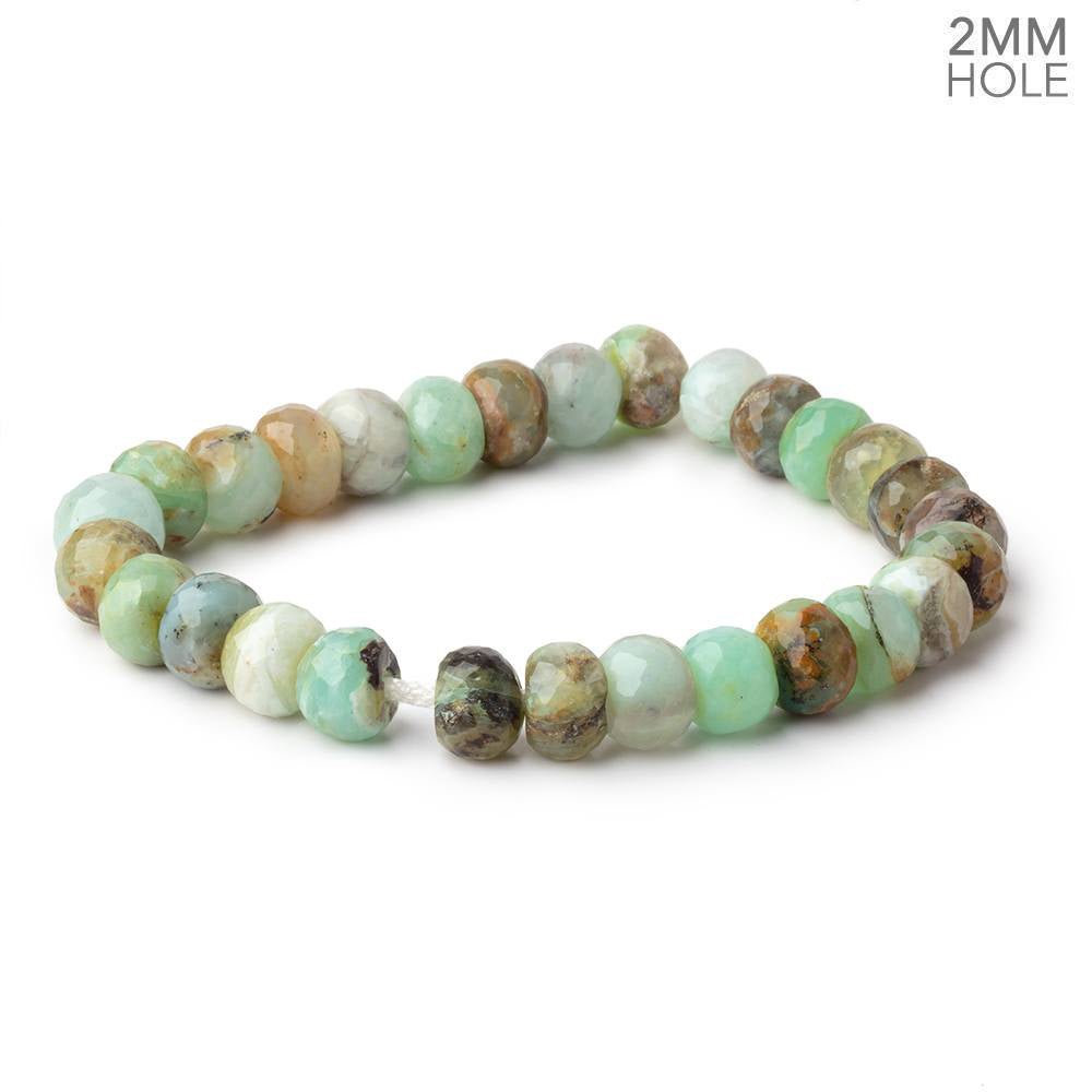 10mm Blue Peruvian Opal 2mm Large Hole Faceted Rondelles 8 inch 28 Beads (ONLINE ORDER ONLY)