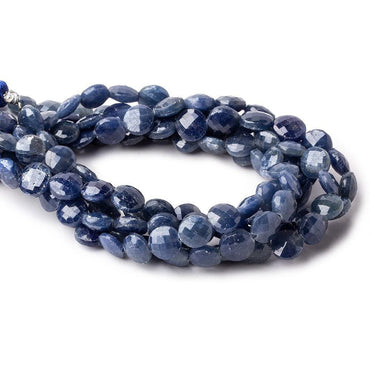 10mm Blue Sapphire faceted coins 8 inch 21 pieces (ONLINE ORDER ONLY)