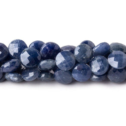 10mm Blue Sapphire faceted coins 8 inch 21 pieces (ONLINE ORDER ONLY)