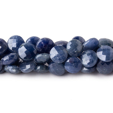 10mm Blue Sapphire faceted coins 8 inch 21 pieces (ONLINE ORDER ONLY)
