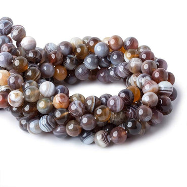 10mm Botswana Agate plain round beads 16 inch 39 pieces AAA (ONLINE ORDER ONLY)