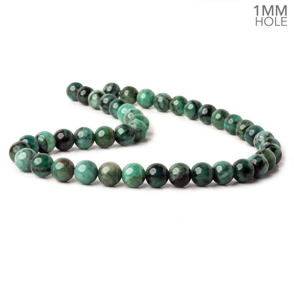 10mm Brazilian Emerald Plain Round Beads 16 inch 43 pieces 1mm Hole (ONLINE ORDER ONLY)