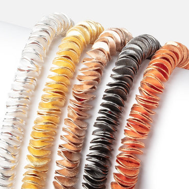 10mm Brushed Wavy Disc Spacers 8 inch 130 Beads (ONLINE ORDER ONLY)