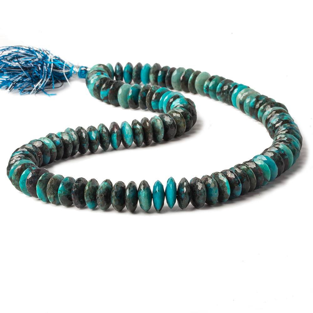 10mm Chrysocolla German Faceted Rondelle Beads 16 inch 95 pieces AAA (ONLINE ORDER ONLY)