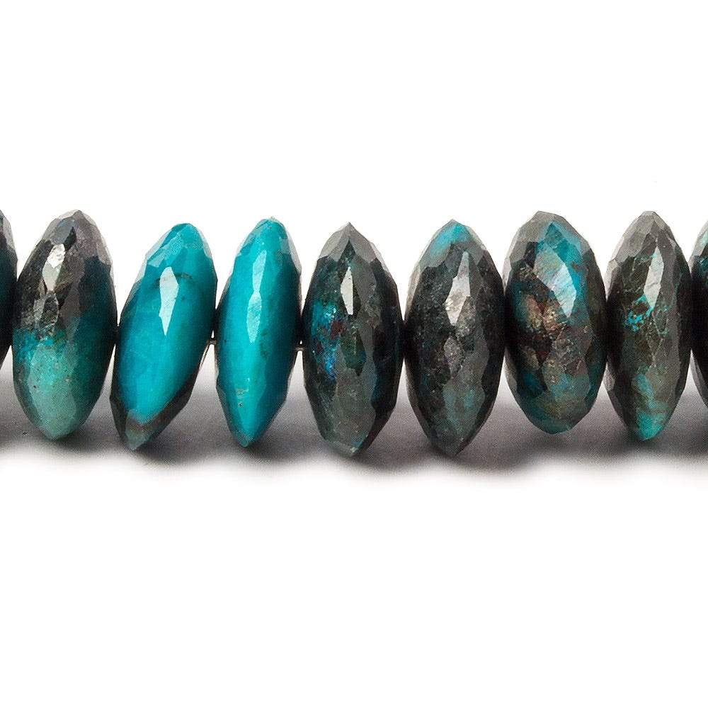 10mm Chrysocolla German Faceted Rondelle Beads 16 inch 95 pieces AAA (ONLINE ORDER ONLY)