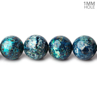 10mm Chrysocolla plain round large hole beads 15.5 inch 41 pieces A (ONLINE ORDER ONLY)