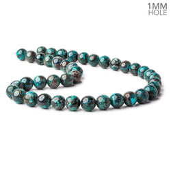 10mm Chrysocolla plain round large hole beads 15.5 inch 41 pieces A (ONLINE ORDER ONLY)