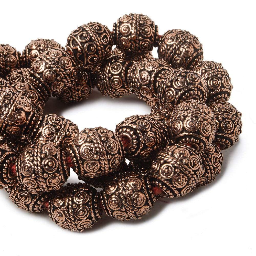10mm Copper Bead Bead Round Concentric Circles 8 inch 18 pcs (ONLINE ORDER ONLY)