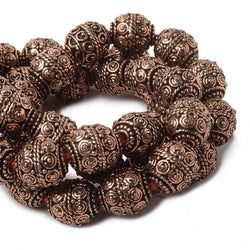 10mm Copper Bead Bead Round Concentric Circles 8 inch 18 pcs (ONLINE ORDER ONLY)