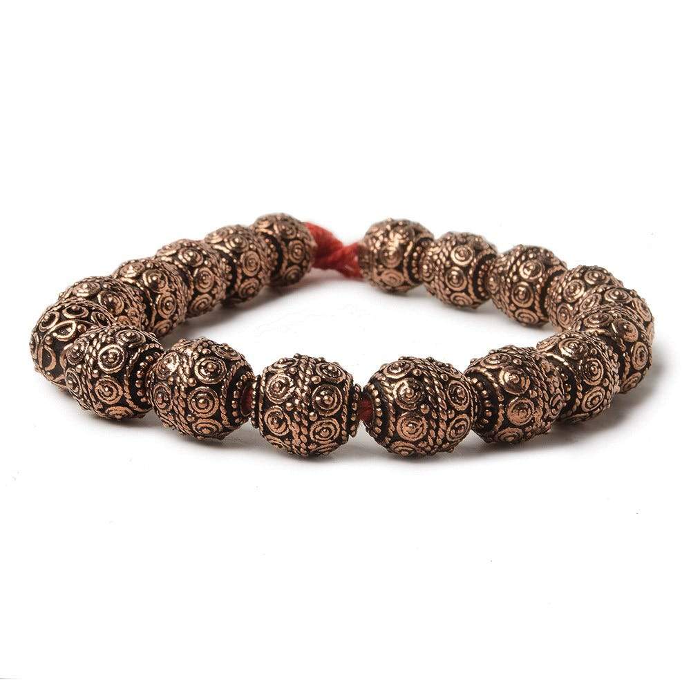 10mm Copper Bead Bead Round Concentric Circles 8 inch 18 pcs (ONLINE ORDER ONLY)