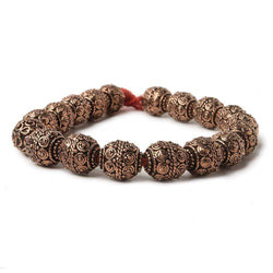 10mm Copper Bead Bead Round Concentric Circles 8 inch 18 pcs (ONLINE ORDER ONLY)