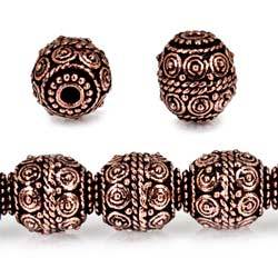 10mm Copper Bead Bead Round Concentric Circles 8 inch 18 pcs (ONLINE ORDER ONLY)