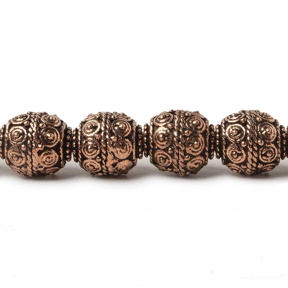 10mm Copper Bead Bead Round Concentric Circles 8 inch 18 pcs (ONLINE ORDER ONLY)