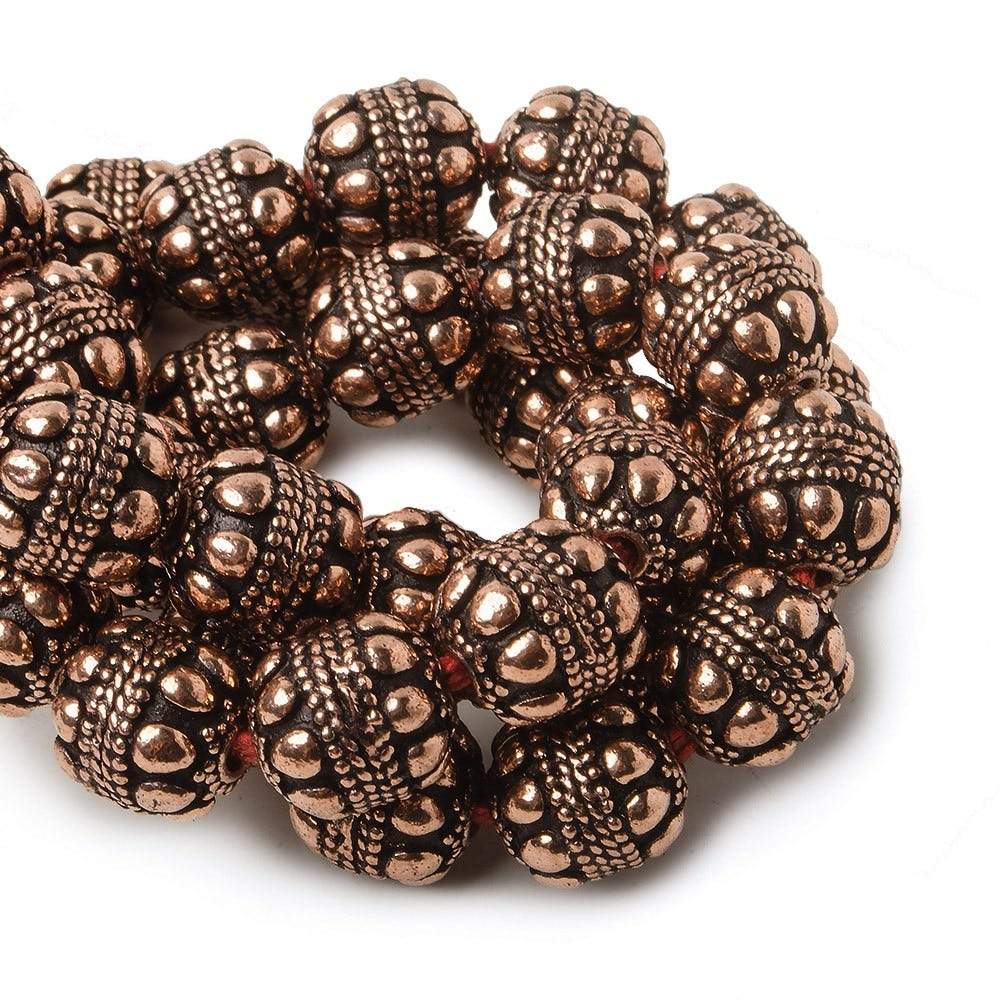 10mm Copper Bead Bead Round Dots and Rope center 8 inch 18 pcs (ONLINE ORDER ONLY)