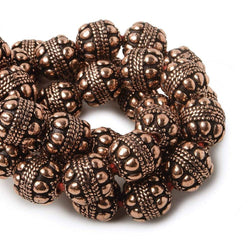 10mm Copper Bead Bead Round Dots and Rope center 8 inch 18 pcs (ONLINE ORDER ONLY)