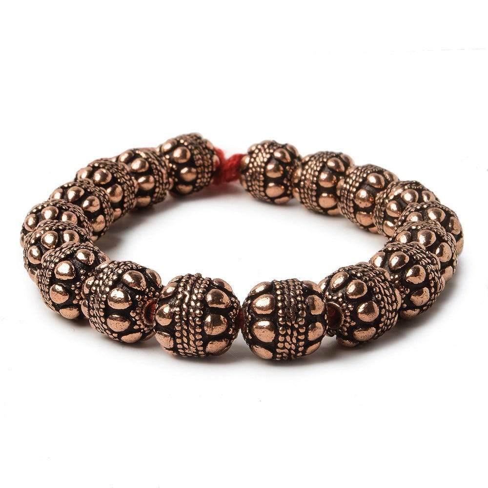 10mm Copper Bead Bead Round Dots and Rope center 8 inch 18 pcs (ONLINE ORDER ONLY)