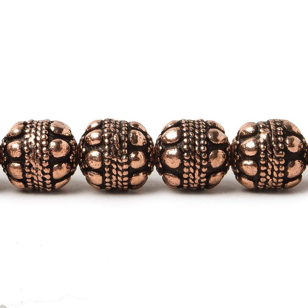 10mm Copper Bead Bead Round Dots and Rope center 8 inch 18 pcs (ONLINE ORDER ONLY)