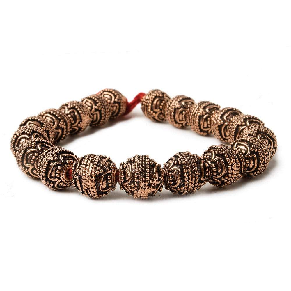 10mm Copper Bead Bead Round Four Leaf tip 8 inch 18 pcs (ONLINE ORDER ONLY)