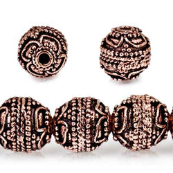 10mm Copper Bead Bead Round Four Leaf tip 8 inch 18 pcs (ONLINE ORDER ONLY)