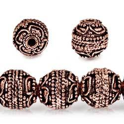 10mm Copper Bead Bead Round Four Leaf tip 8 inch 18 pcs (ONLINE ORDER ONLY)