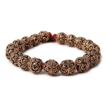 10mm Copper Bead Bead Round Miligrain Circles 8 inch 18 pcs (ONLINE ORDER ONLY)