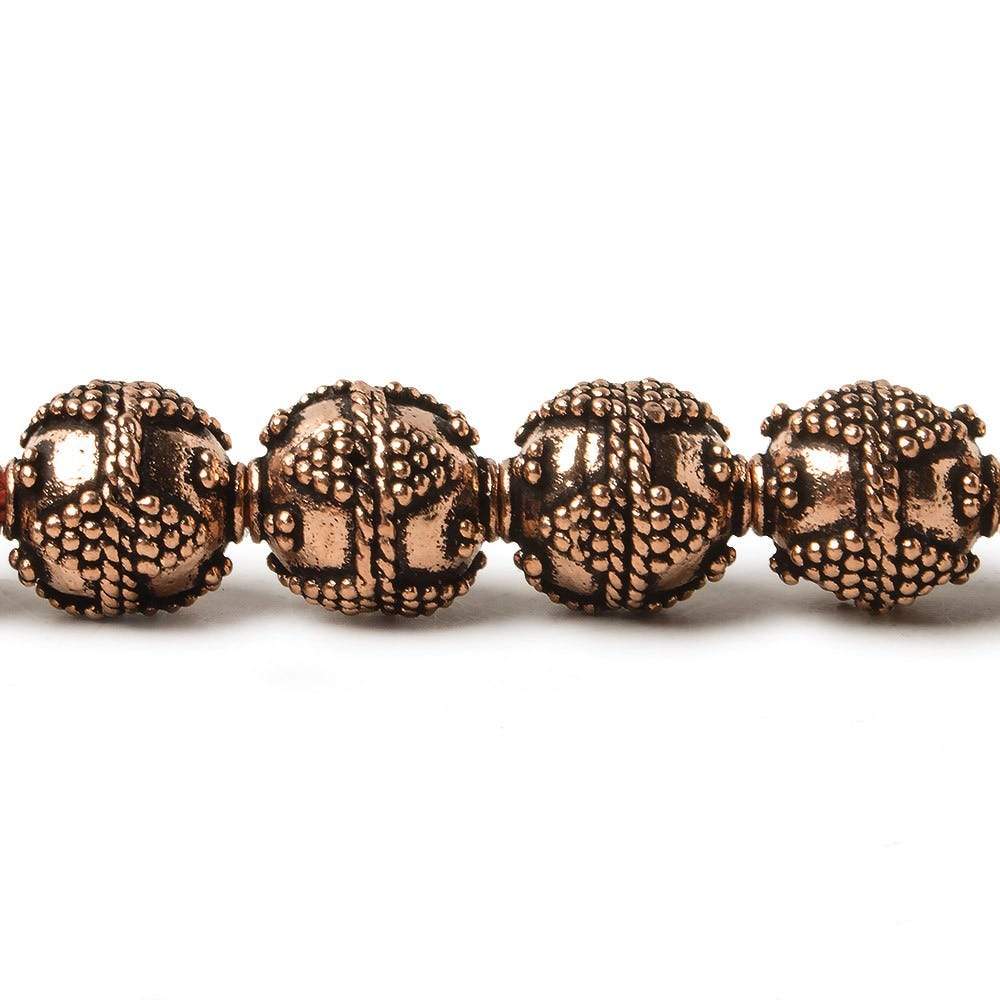 10mm Copper Bead Bead Round Miligrain Triangle 8 inch 18 pcs (ONLINE ORDER ONLY)