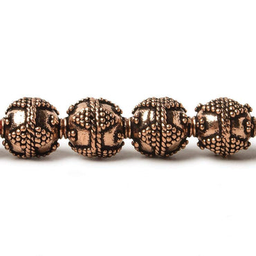 10mm Copper Bead Bead Round Miligrain Triangle 8 inch 18 pcs (ONLINE ORDER ONLY)