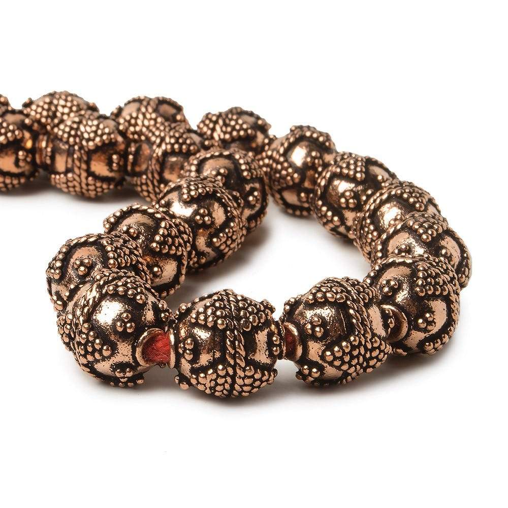 10mm Copper Bead Bead Round Miligrain Triangle 8 inch 18 pcs (ONLINE ORDER ONLY)