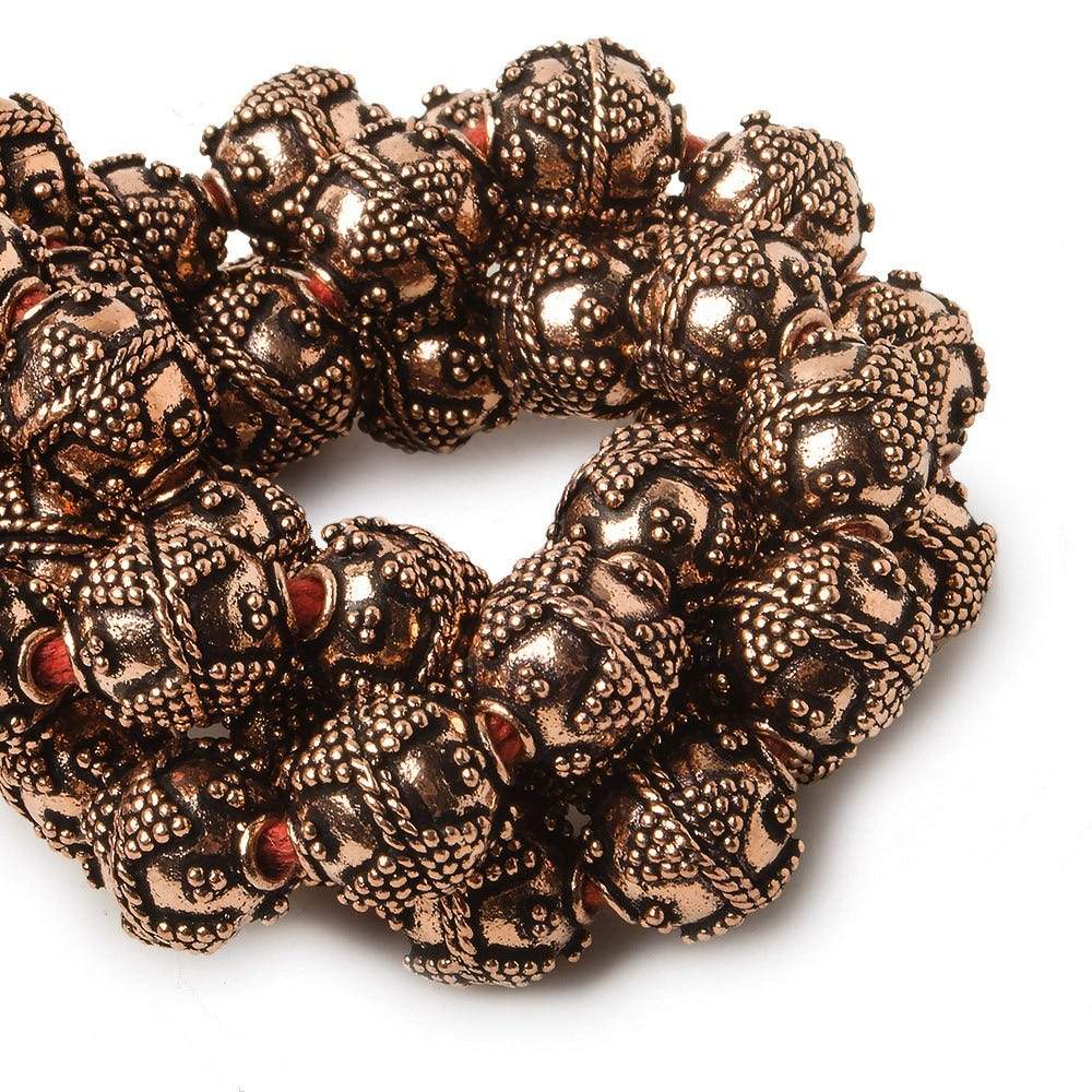 10mm Copper Bead Bead Round Miligrain Triangle 8 inch 18 pcs (ONLINE ORDER ONLY)