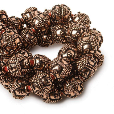 10mm Copper Bead Bead Round Miligrain Triangle 8 inch 18 pcs (ONLINE ORDER ONLY)