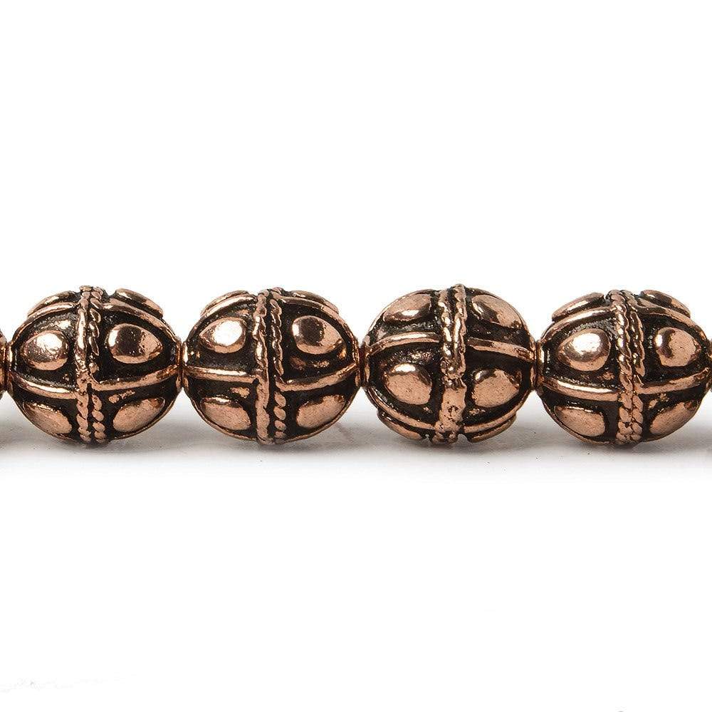 10mm Copper Bead Bead Round Pear Design 8 inch 18 pcs (ONLINE ORDER ONLY)