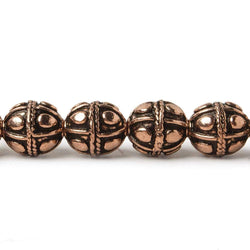 10mm Copper Bead Bead Round Pear Design 8 inch 18 pcs (ONLINE ORDER ONLY)