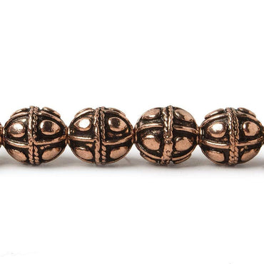 10mm Copper Bead Bead Round Pear Design 8 inch 18 pcs (ONLINE ORDER ONLY)