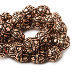 10mm Copper Bead Bead Round Pear Design 8 inch 18 pcs (ONLINE ORDER ONLY)