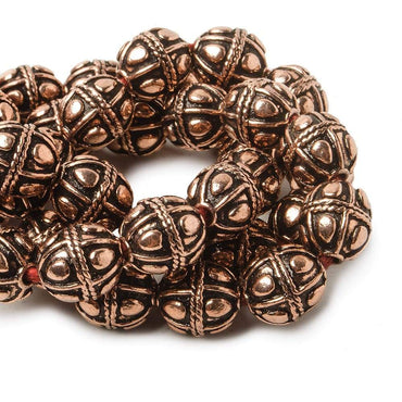 10mm Copper Bead Bead Round Pear Design 8 inch 18 pcs (ONLINE ORDER ONLY)