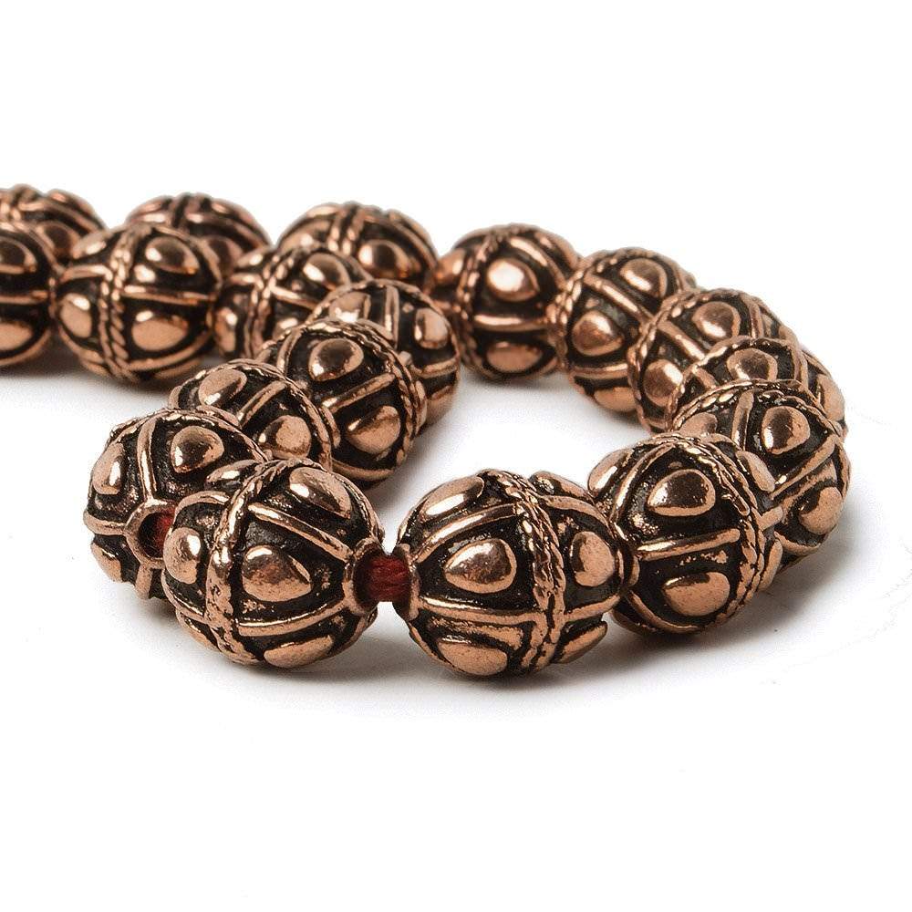 10mm Copper Bead Bead Round Pear Design 8 inch 18 pcs (ONLINE ORDER ONLY)