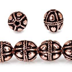 10mm Copper Bead Bead Round Pear Design 8 inch 18 pcs (ONLINE ORDER ONLY)