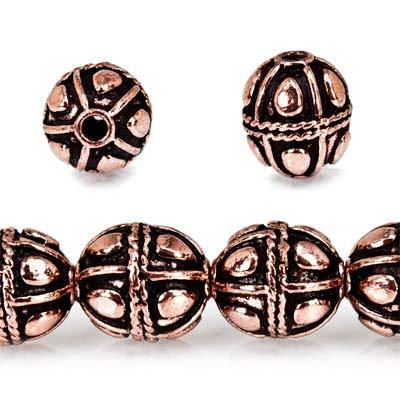 10mm Copper Bead Bead Round Pear Design 8 inch 18 pcs (ONLINE ORDER ONLY)