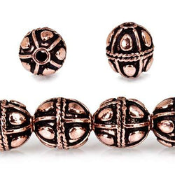 10mm Copper Bead Bead Round Pear Design 8 inch 18 pcs (ONLINE ORDER ONLY)