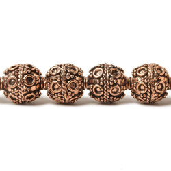 10mm Copper Bead Bead Roval Circle and Miligrain Triangle 8 inch 18 pcs (ONLINE ORDER ONLY)