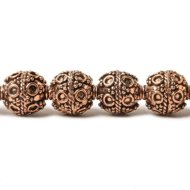 10mm Copper Bead Bead Roval Circle and Miligrain Triangle 8 inch 18 pcs (ONLINE ORDER ONLY)
