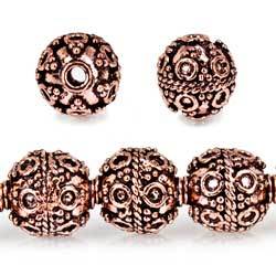 10mm Copper Bead Bead Roval Circle and Miligrain Triangle 8 inch 18 pcs (ONLINE ORDER ONLY)