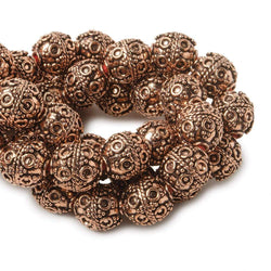 10mm Copper Bead Bead Roval Circle and Miligrain Triangle 8 inch 18 pcs (ONLINE ORDER ONLY)