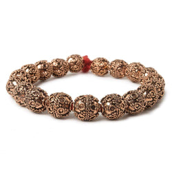 10mm Copper Bead Bead Roval Circle and Miligrain Triangle 8 inch 18 pcs (ONLINE ORDER ONLY)